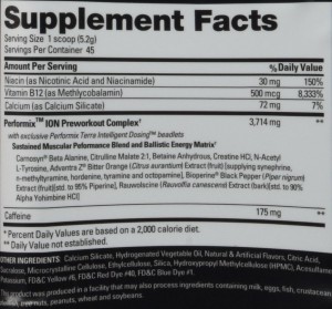 performix ion pre workout ingredients